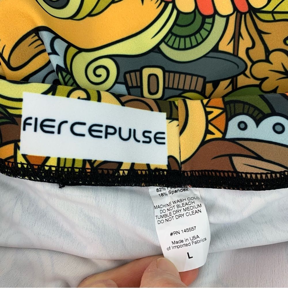 Fiercepulse women’s Happy Thanksgiving Yoga leggings pants size Large Pumpkin - Picture 6 of 6
